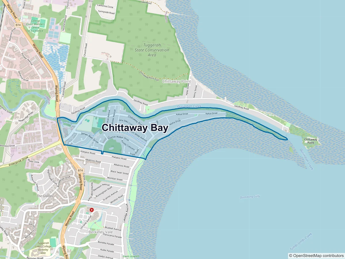 Map of Chittaway Bay, NSW, Australia
