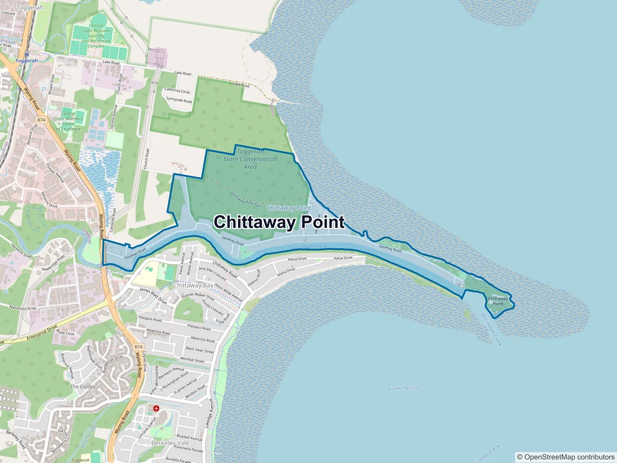 Map of Chittaway Point, NSW, Australia