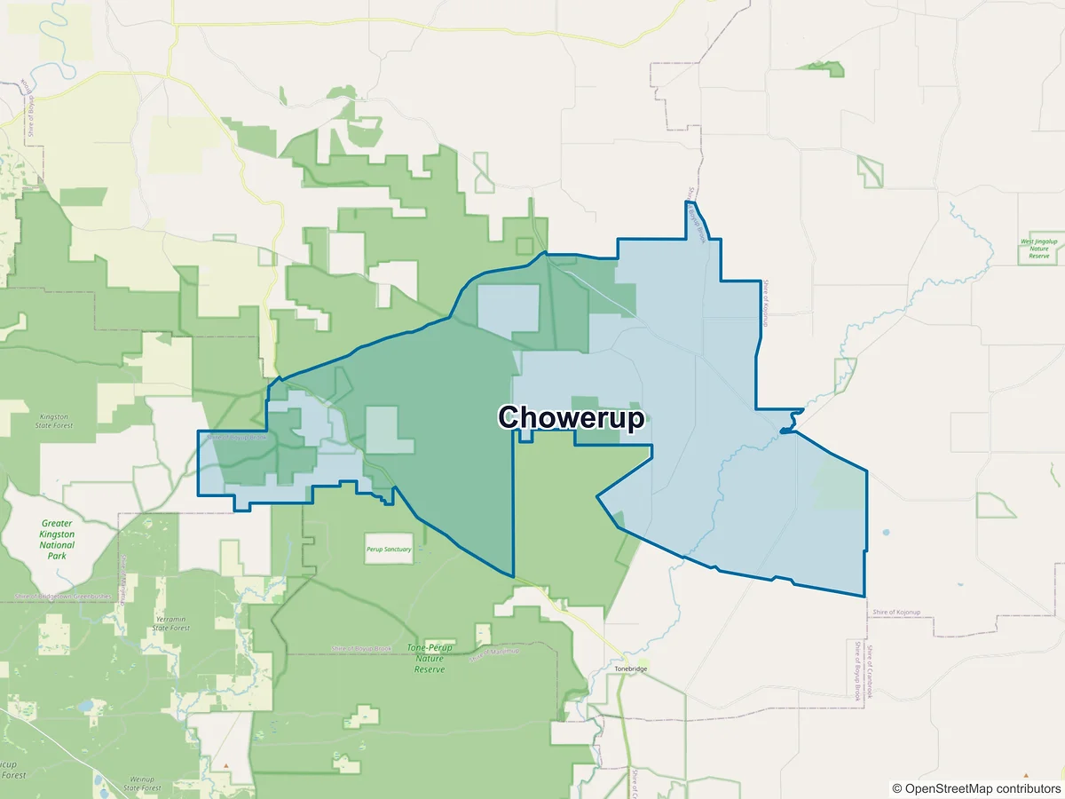 Map of Chowerup, WA, Australia