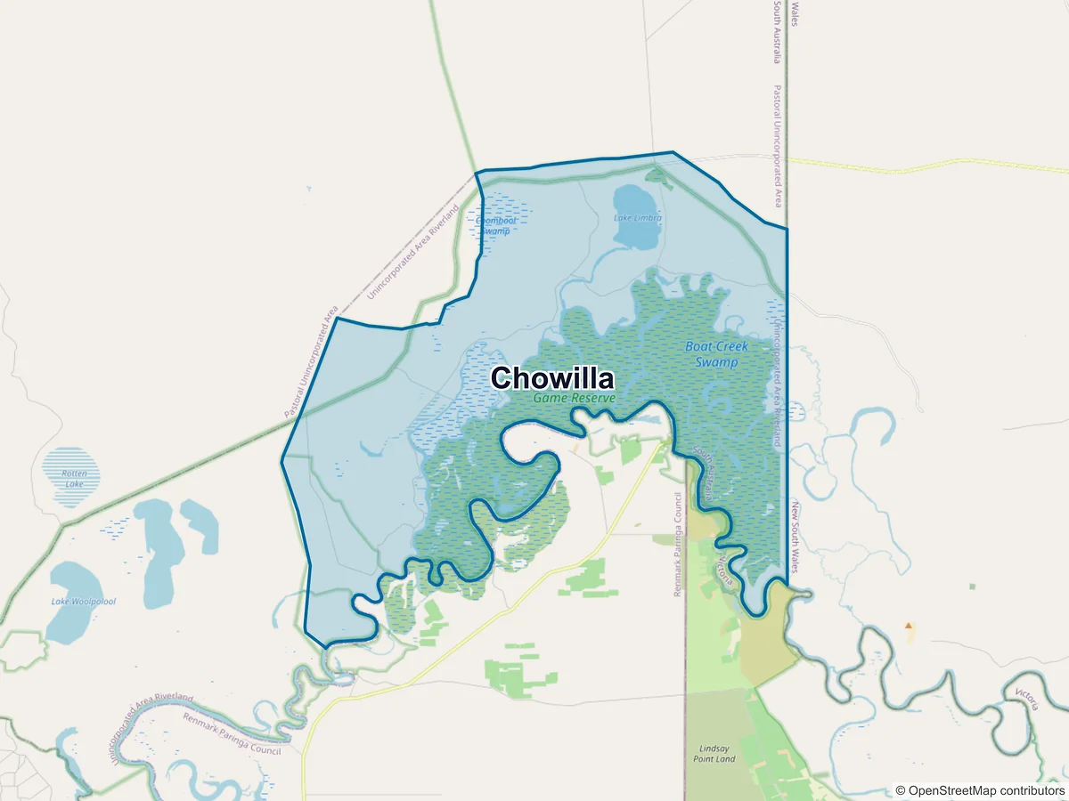 Map of Chowilla, SA, Australia