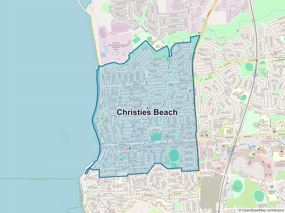 Map of Christies Beach, SA, Australia