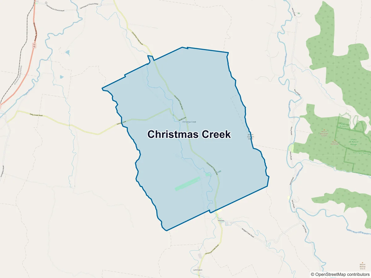 Map of Christmas Creek, QLD, Australia