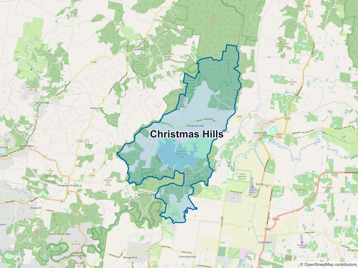 Map of Christmas Hills, VIC, Australia