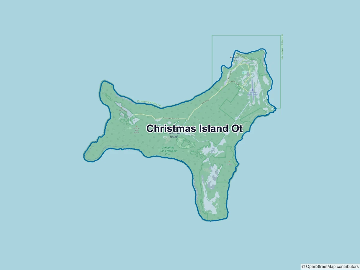 Map of Christmas Island, OT, Australia