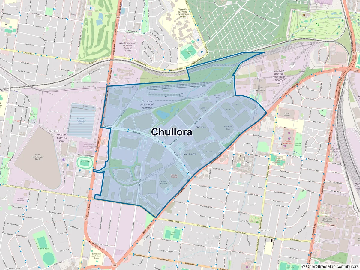 Map of Chullora, NSW, Australia