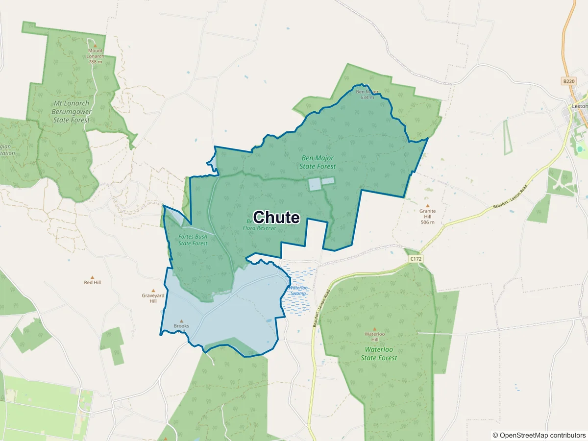 Map of Chute, VIC, Australia