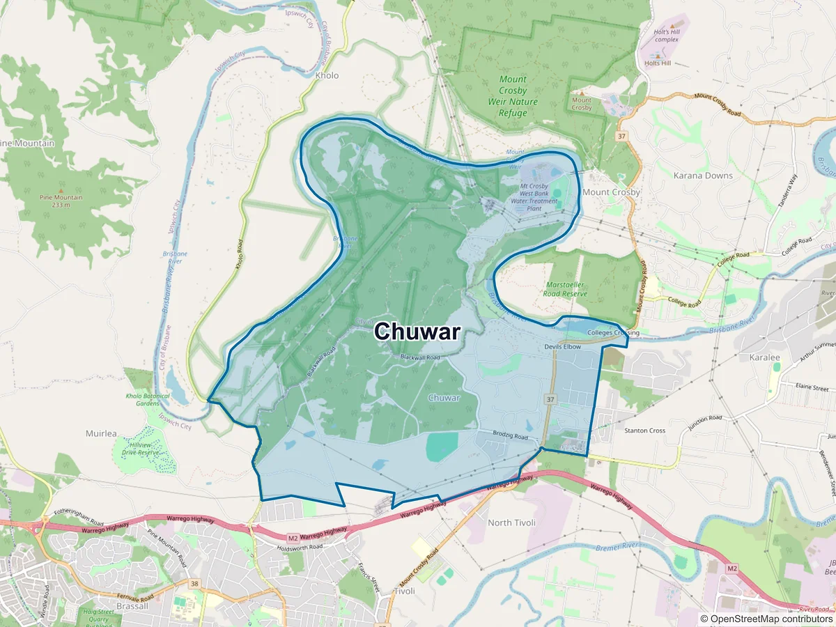 Map of Chuwar, QLD, Australia
