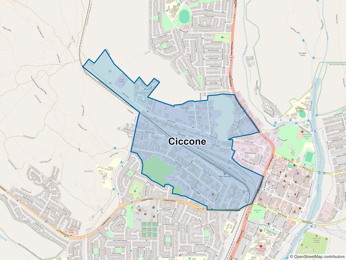 Map of Ciccone, NT, Australia