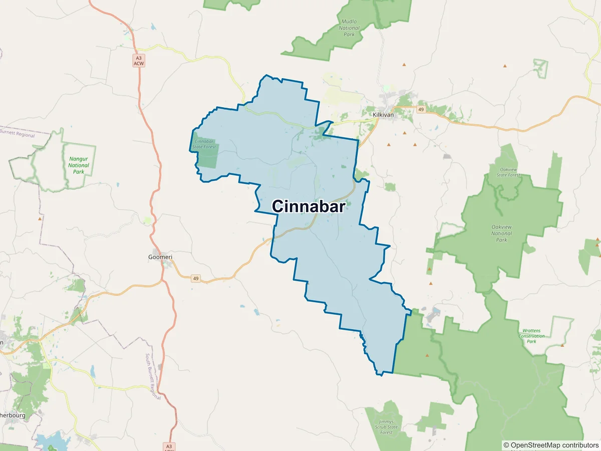 Map of Cinnabar, QLD, Australia