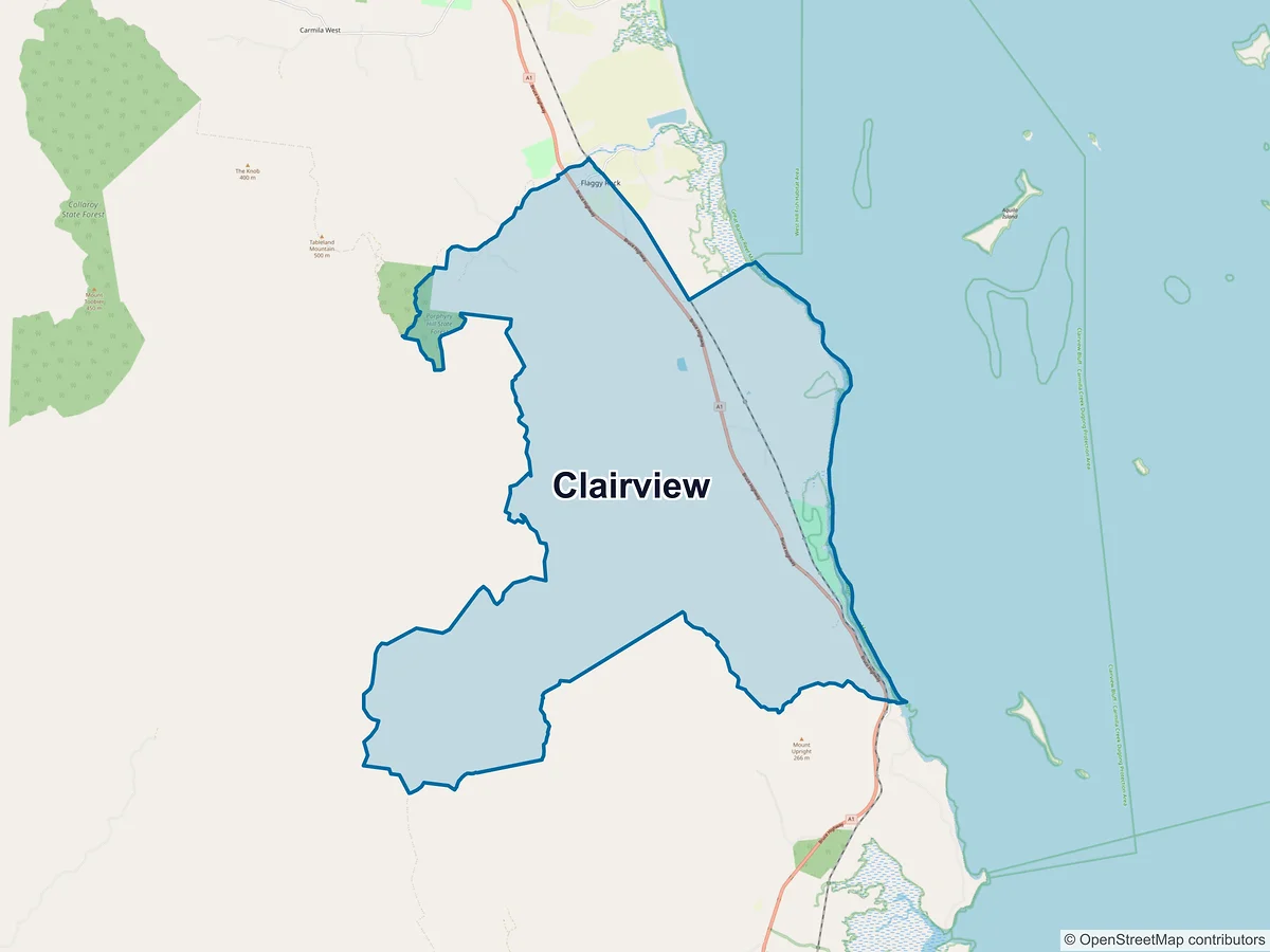 Map of Clairview, QLD, Australia
