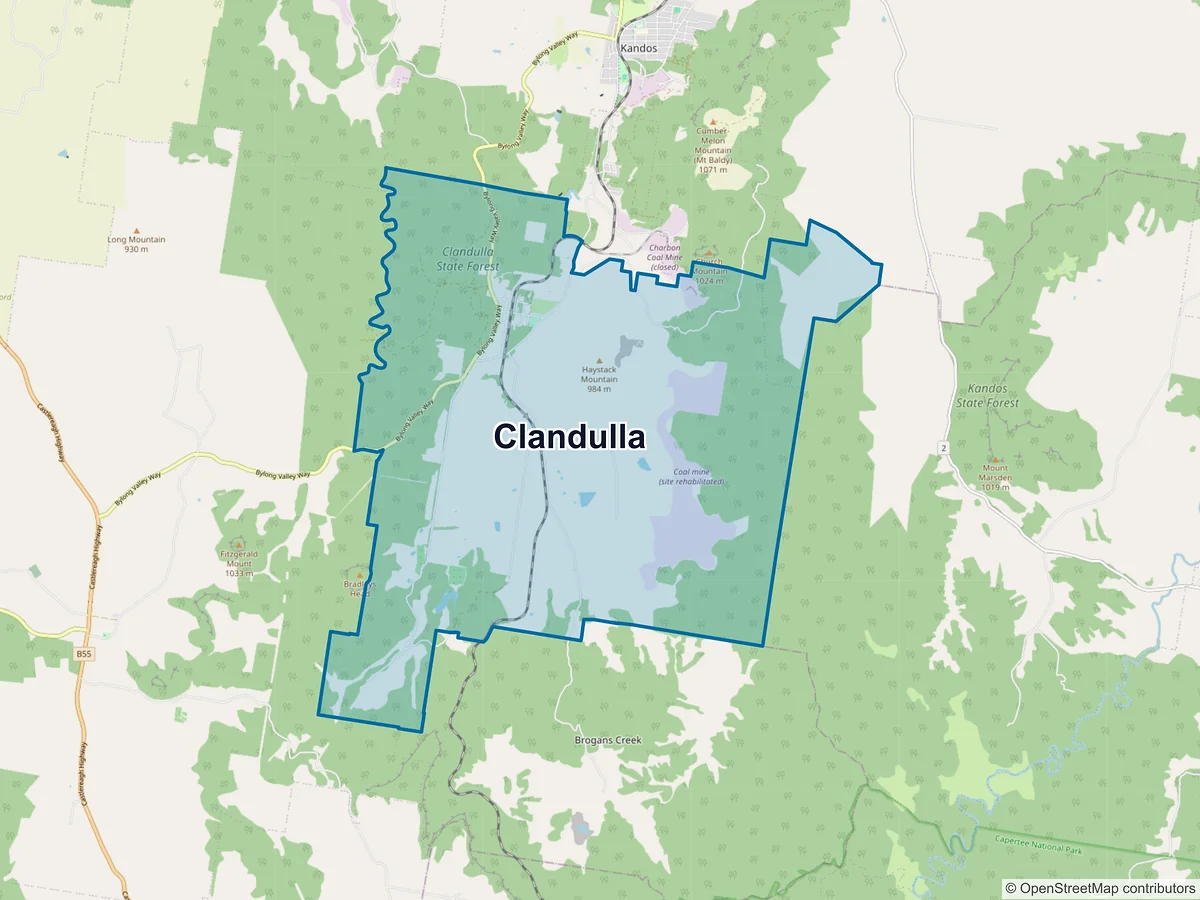 Map of Clandulla, NSW, Australia