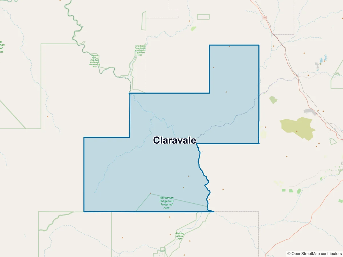 Map of Claravale, NT, Australia