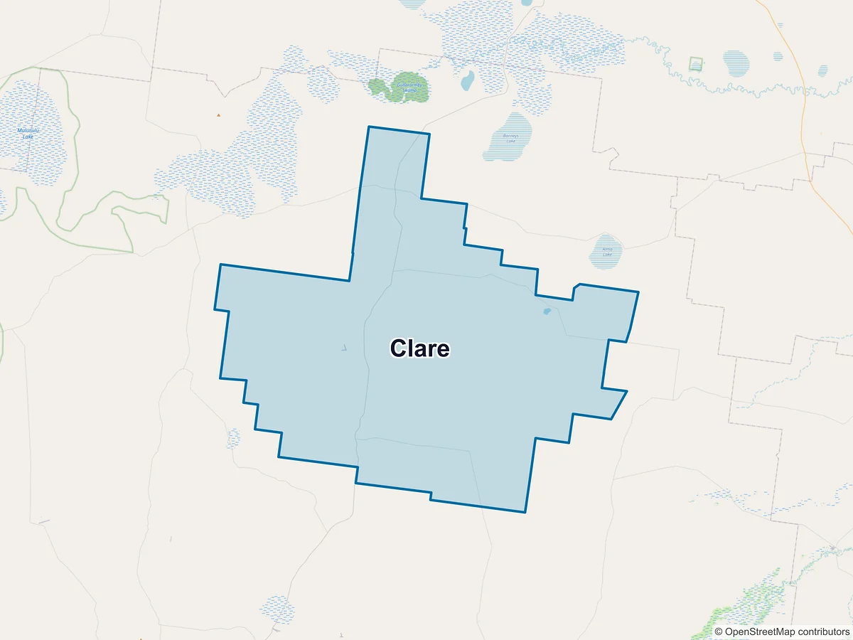 Map of Clare, NSW, Australia