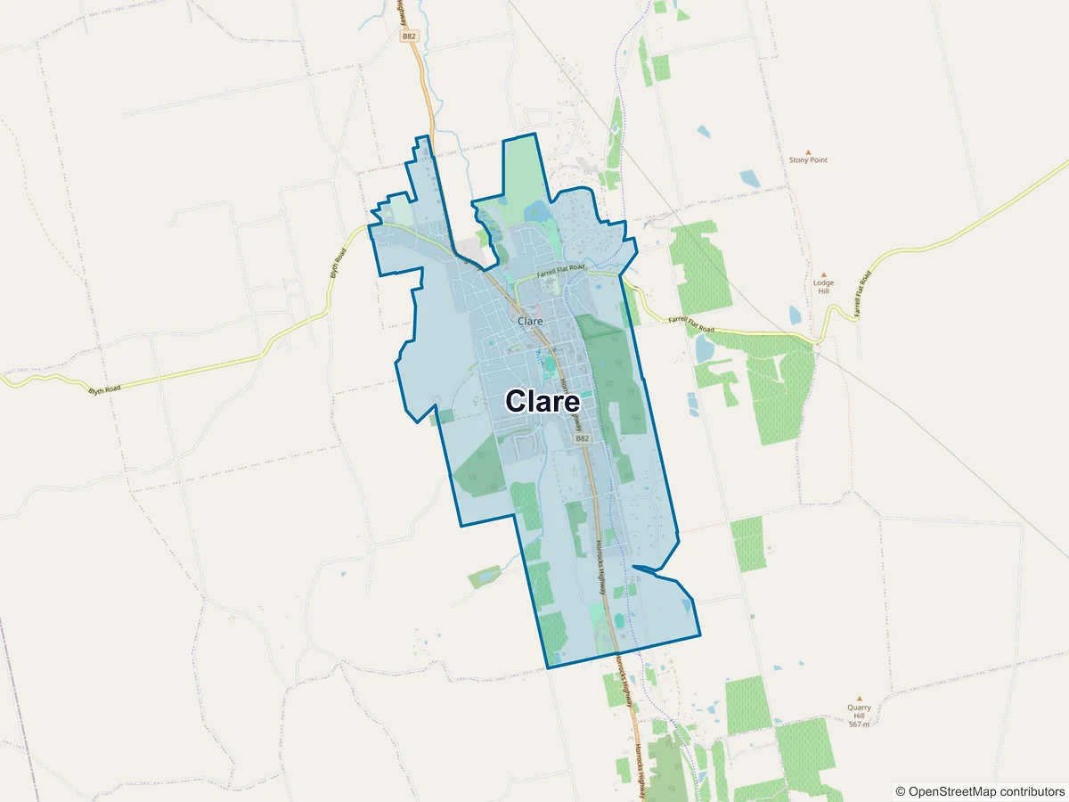 Map of Clare, SA, Australia