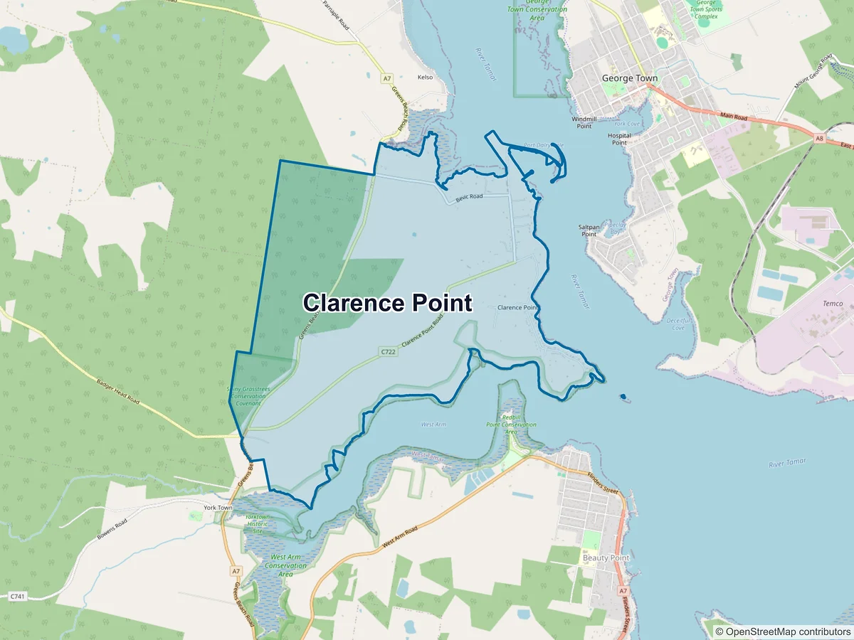 Map of Clarence Point, TAS, Australia