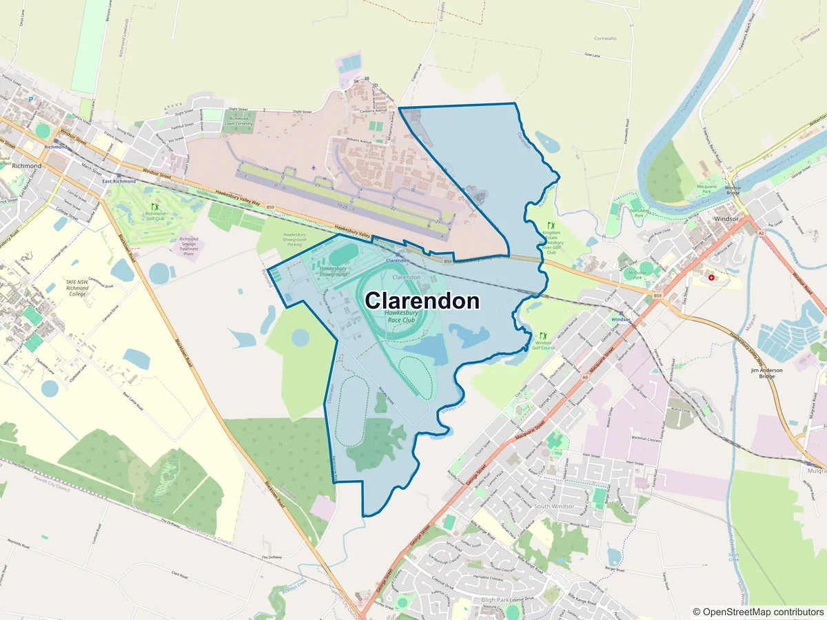 Map of Clarendon, NSW, Australia