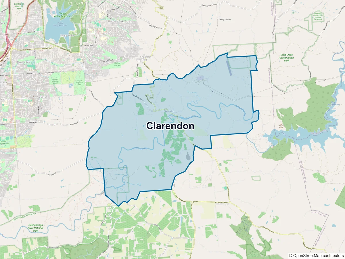 Map of Clarendon, SA, Australia