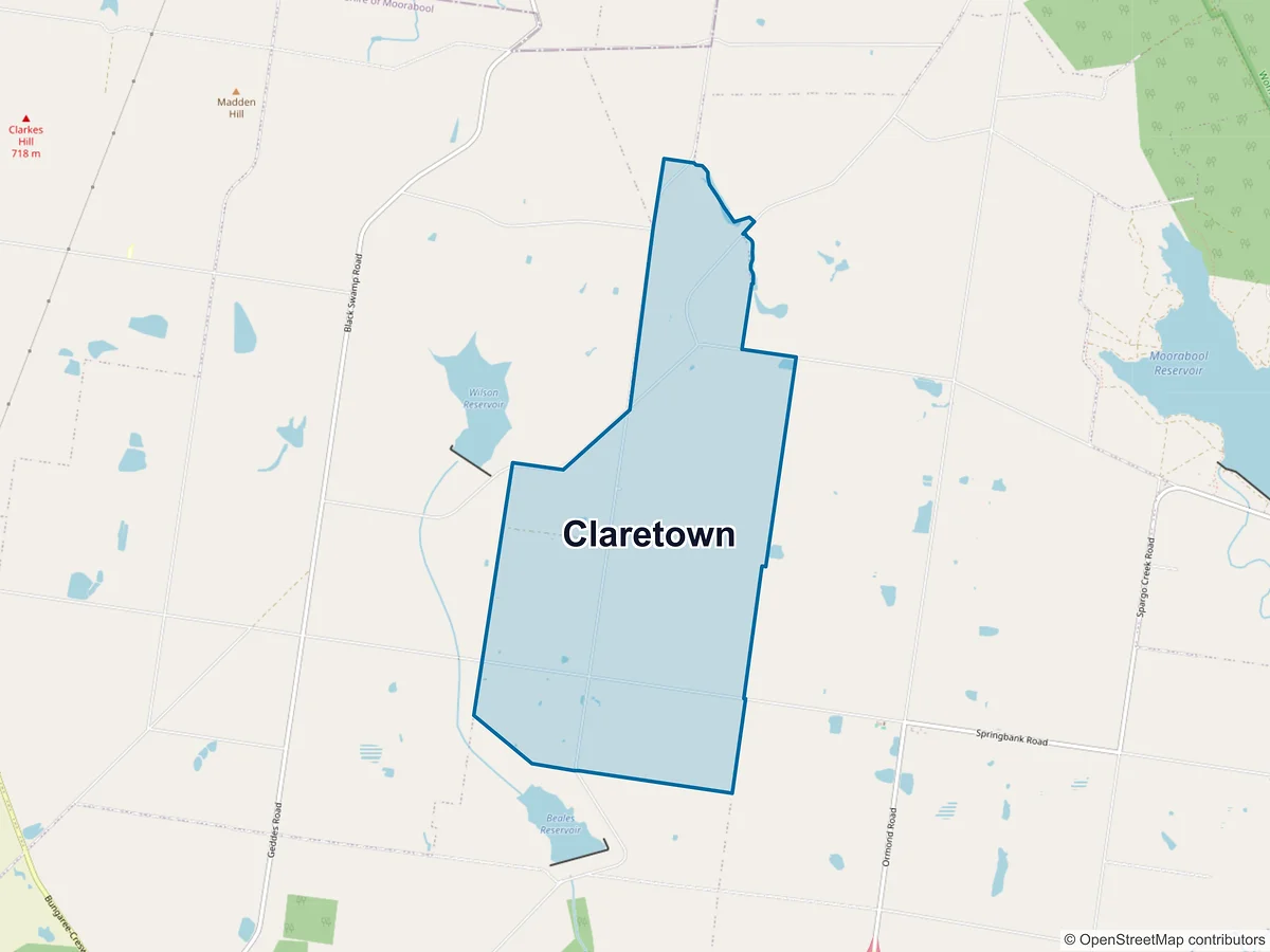 Map of Claretown, VIC, Australia