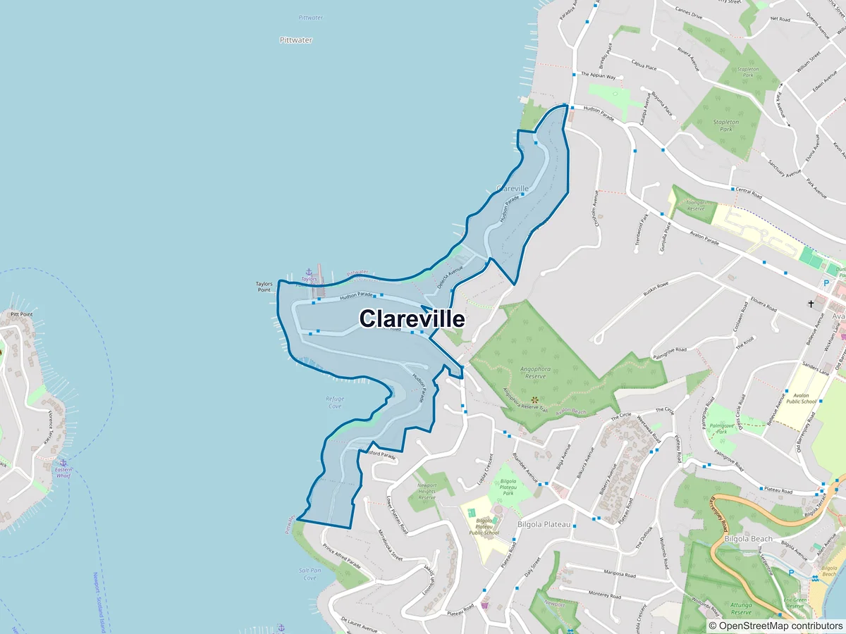 Map of Clareville, NSW, Australia