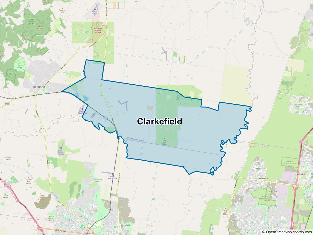 Map of Clarkefield, VIC, Australia