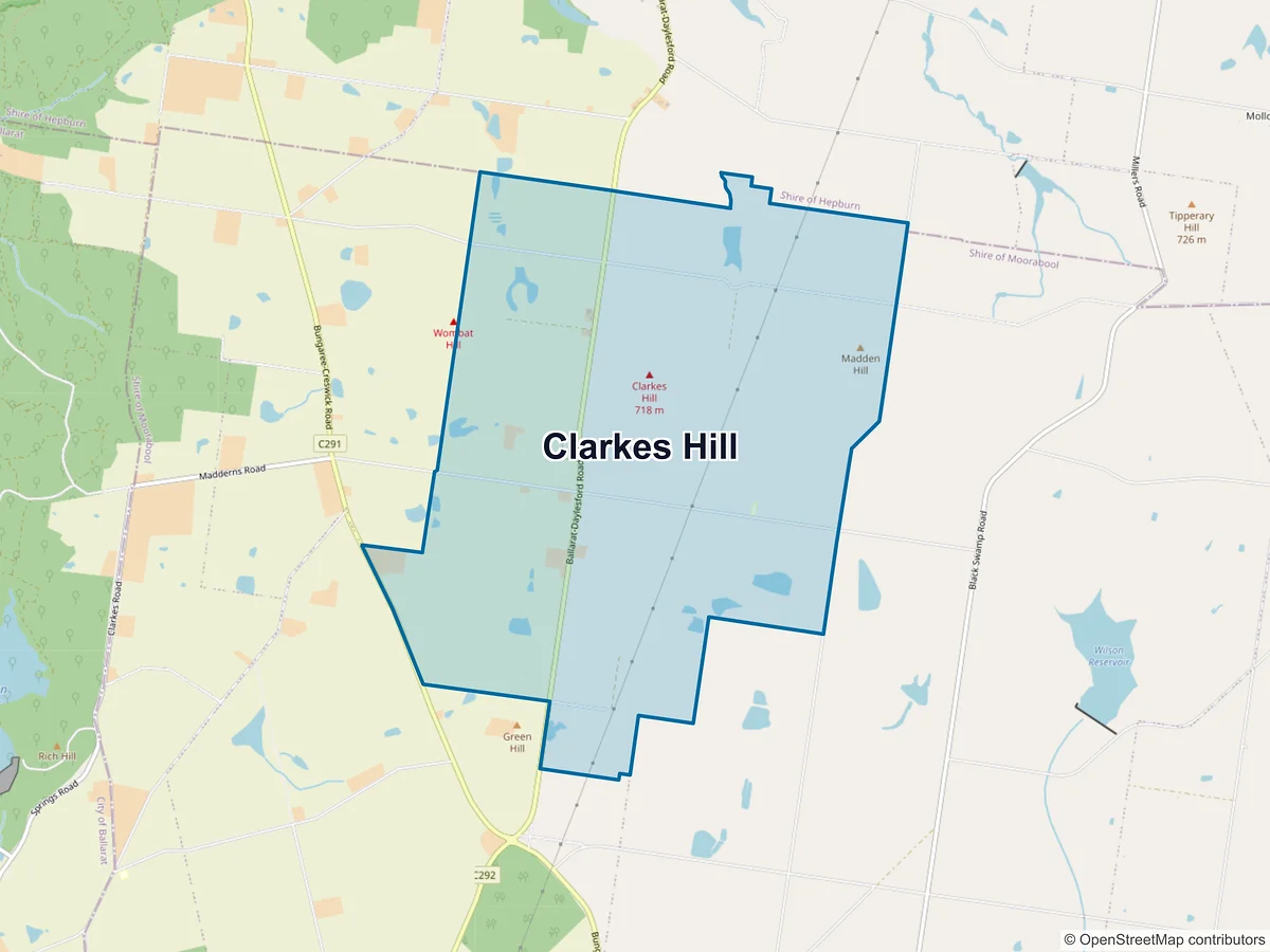 Map of Clarkes Hill, VIC, Australia