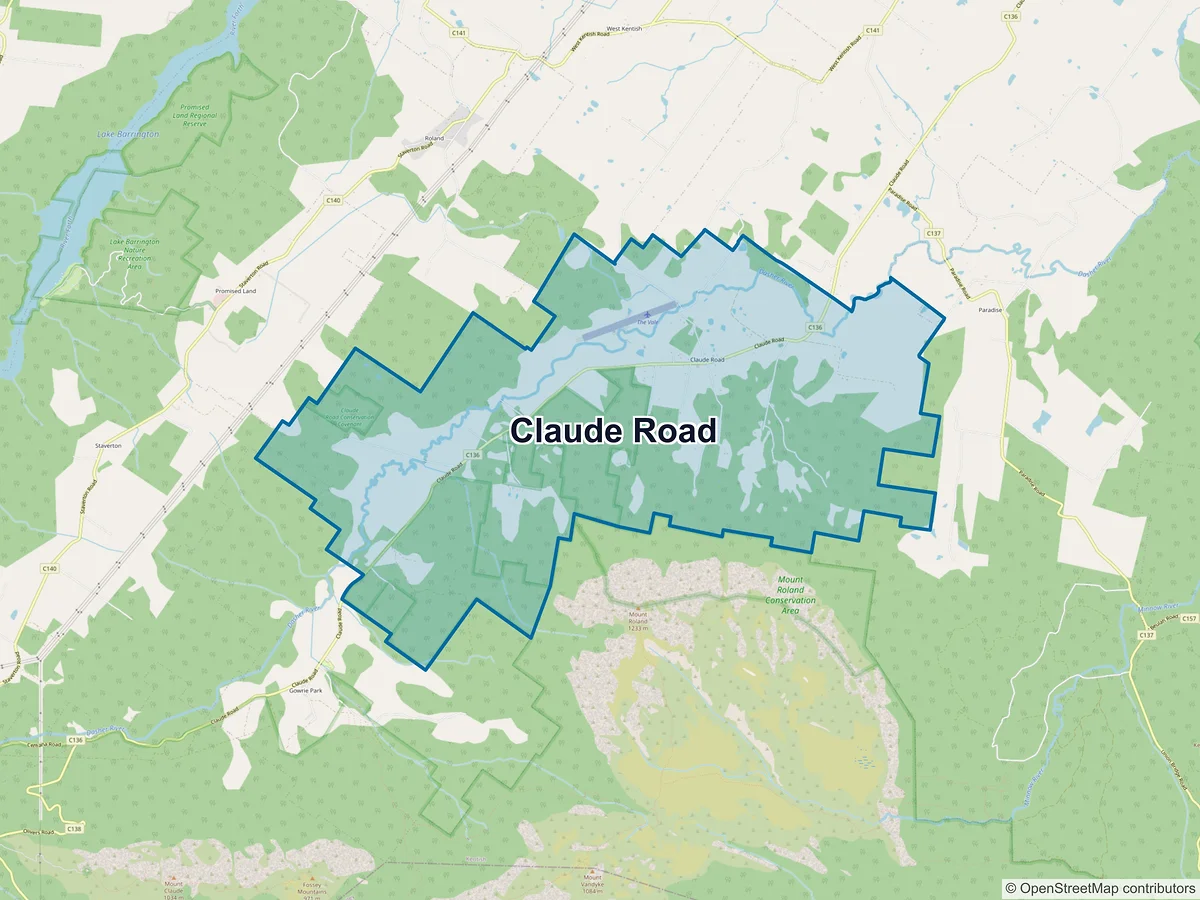 Map of Claude Road, TAS, Australia