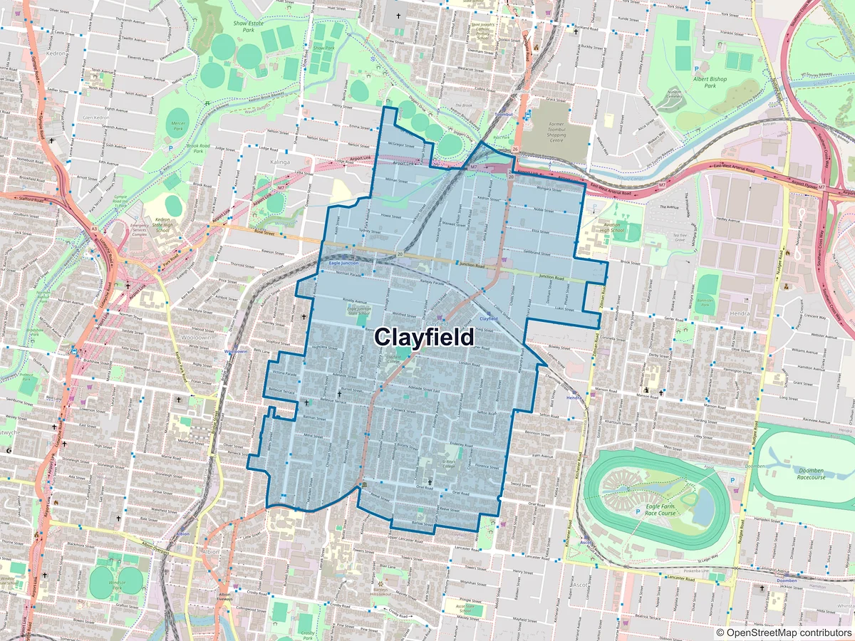 Map of Clayfield, QLD, Australia
