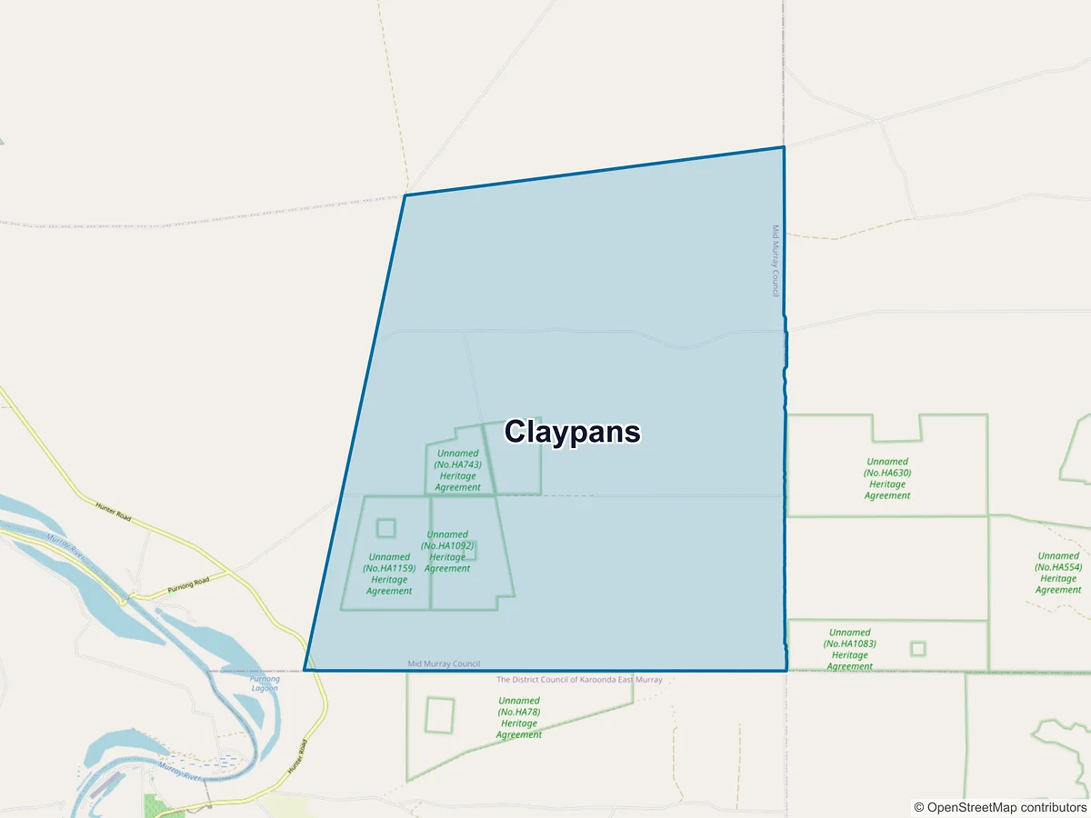 Map of Claypans, SA, Australia