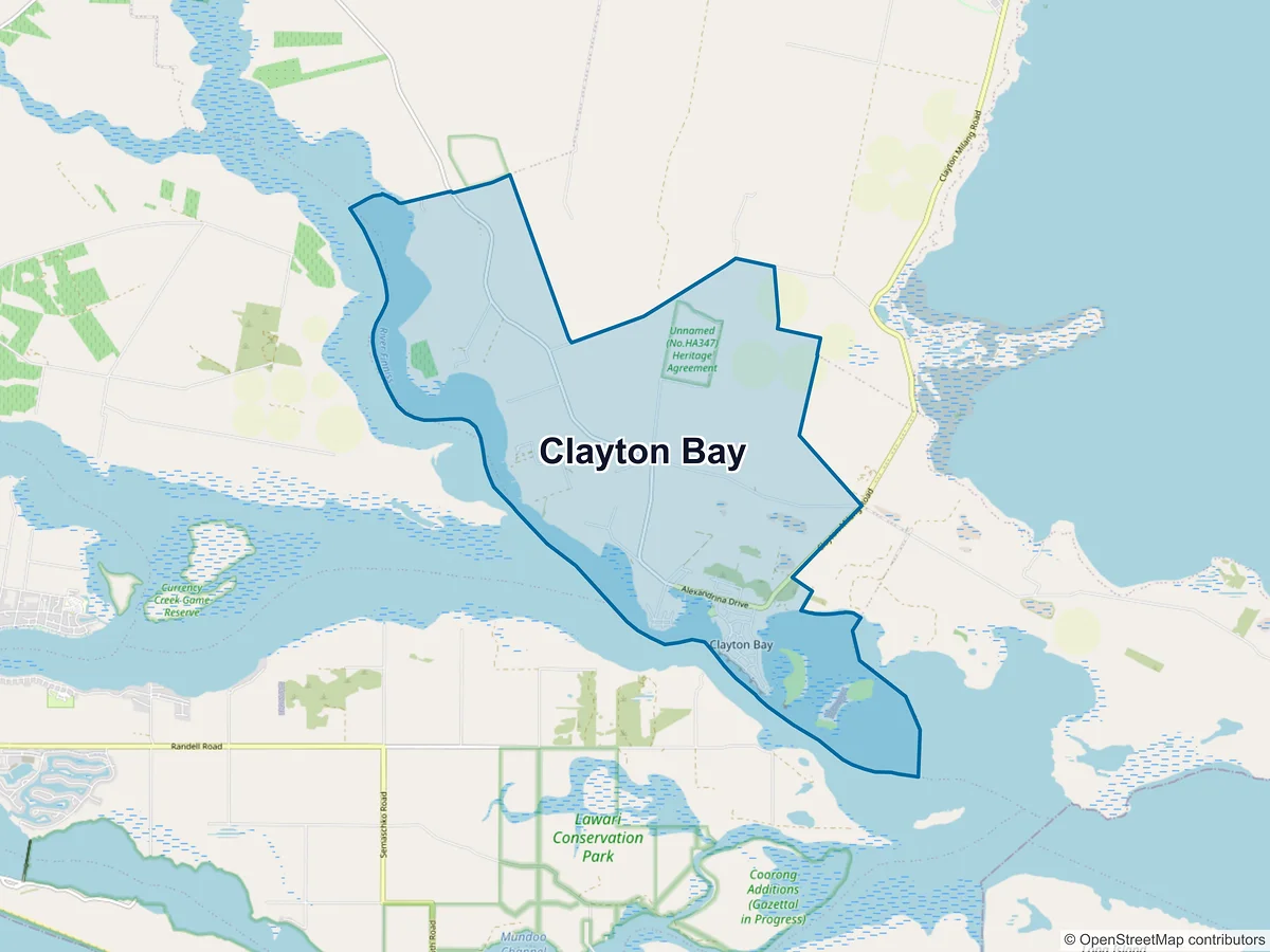 Map of Clayton Bay, SA, Australia