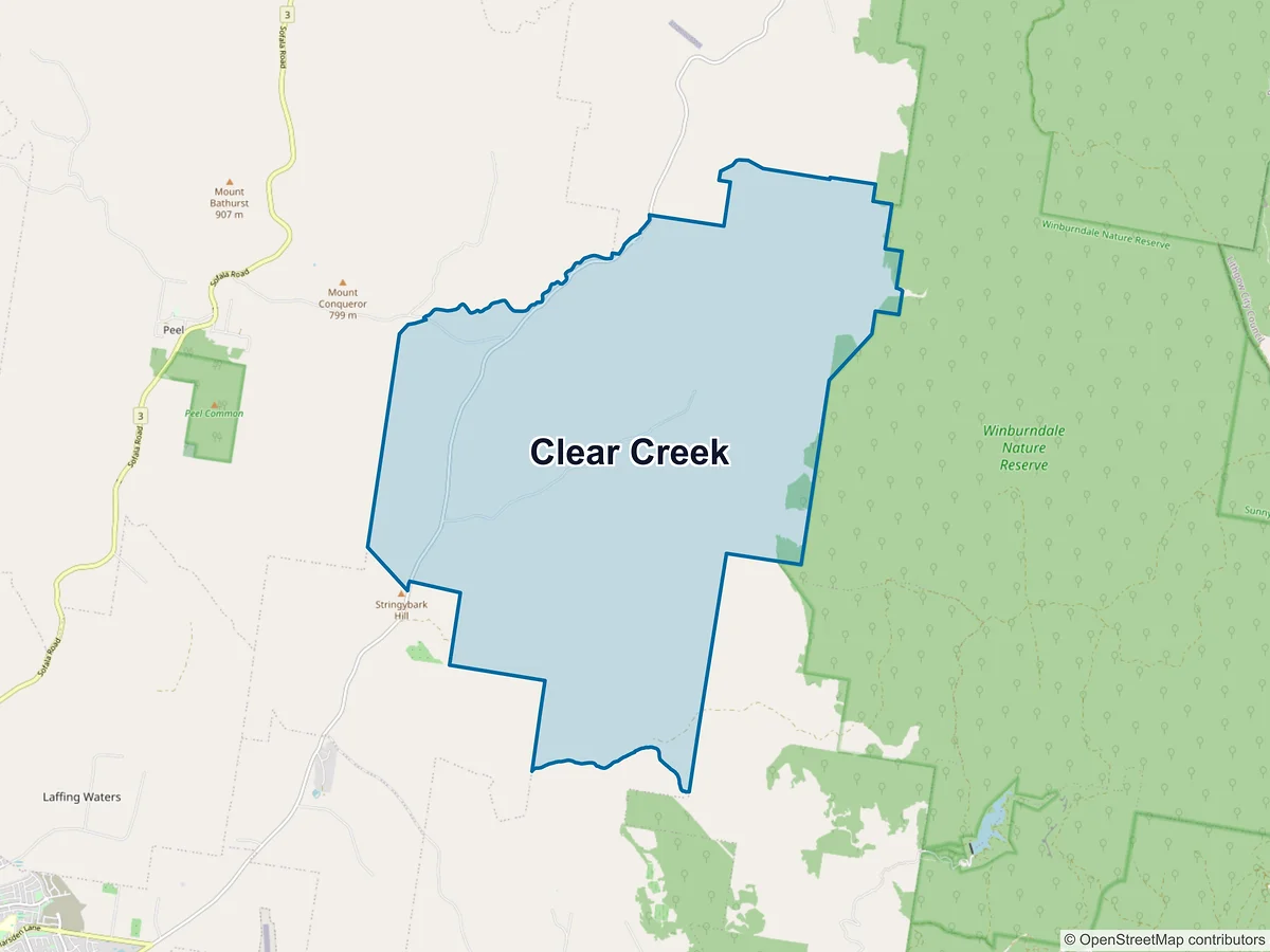 Map of Clear Creek, NSW, Australia