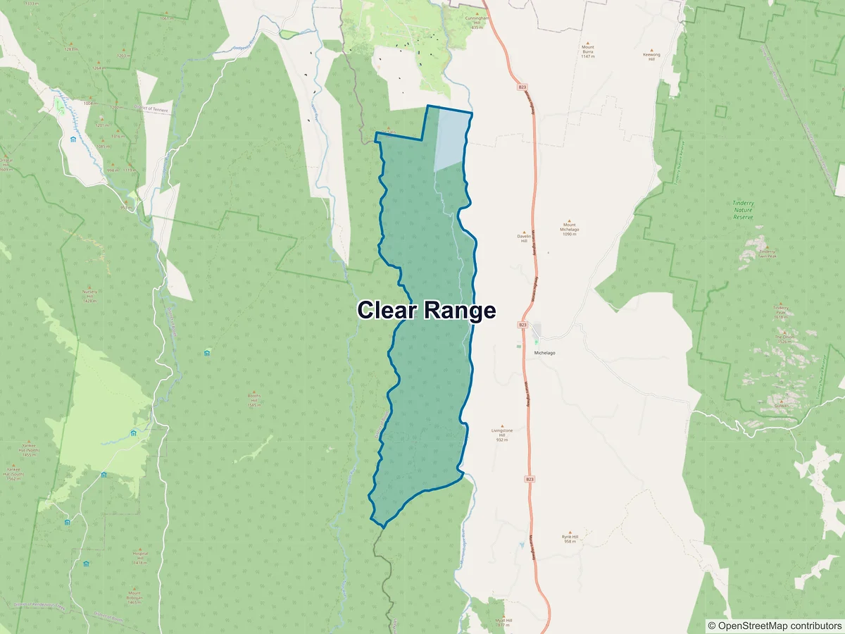 Map of Clear Range, NSW, Australia