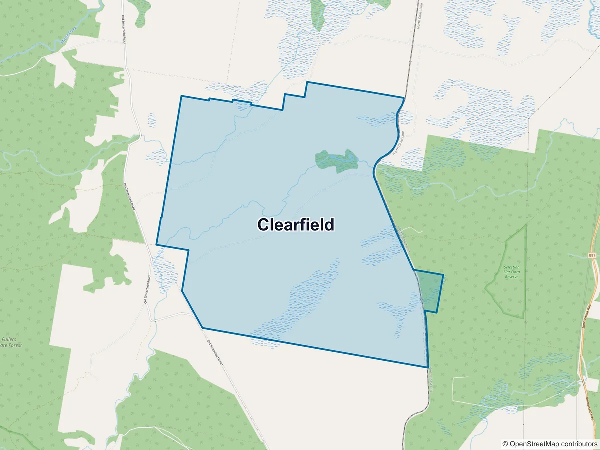 Map of Clearfield, NSW, Australia
