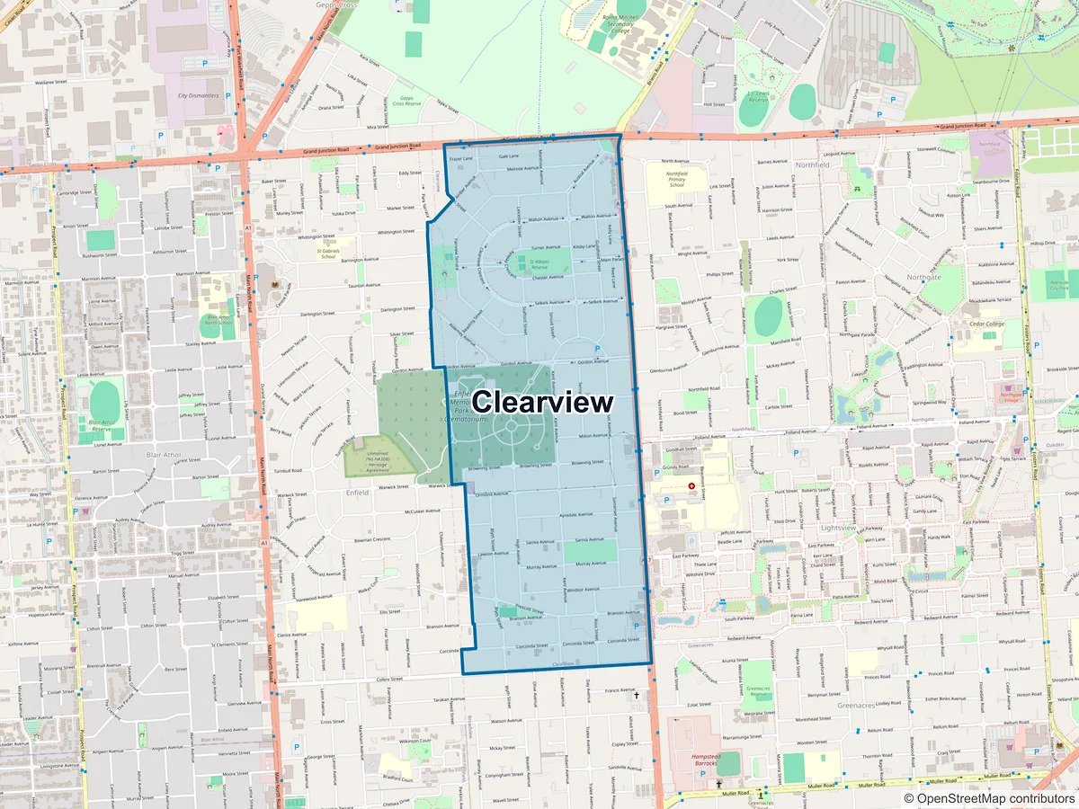 Map of Clearview, SA, Australia