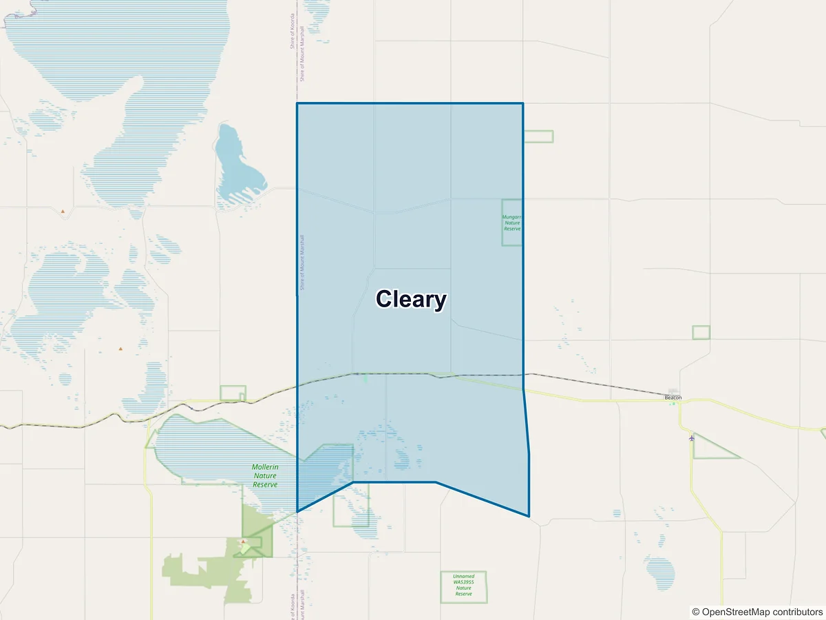 Map of Cleary, WA, Australia