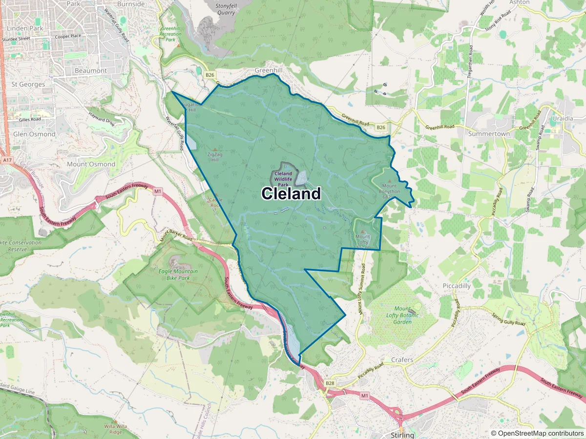 Map of Cleland, SA, Australia