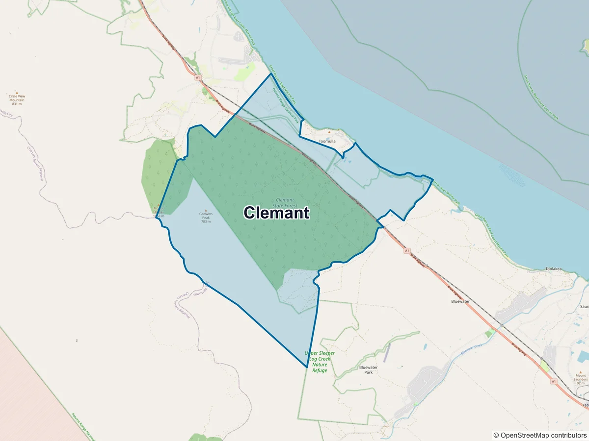 Map of Clemant, QLD, Australia