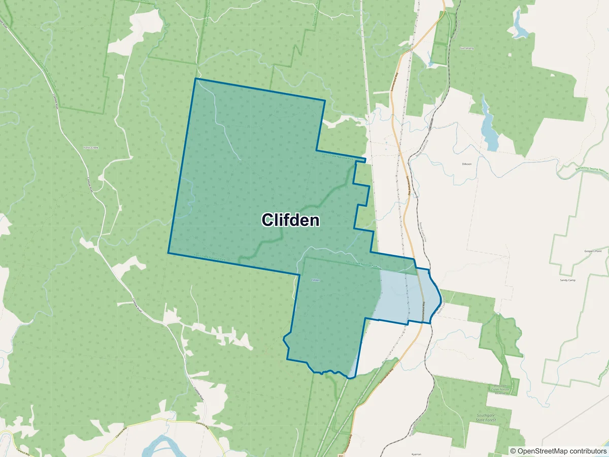 Map of Clifden, NSW, Australia