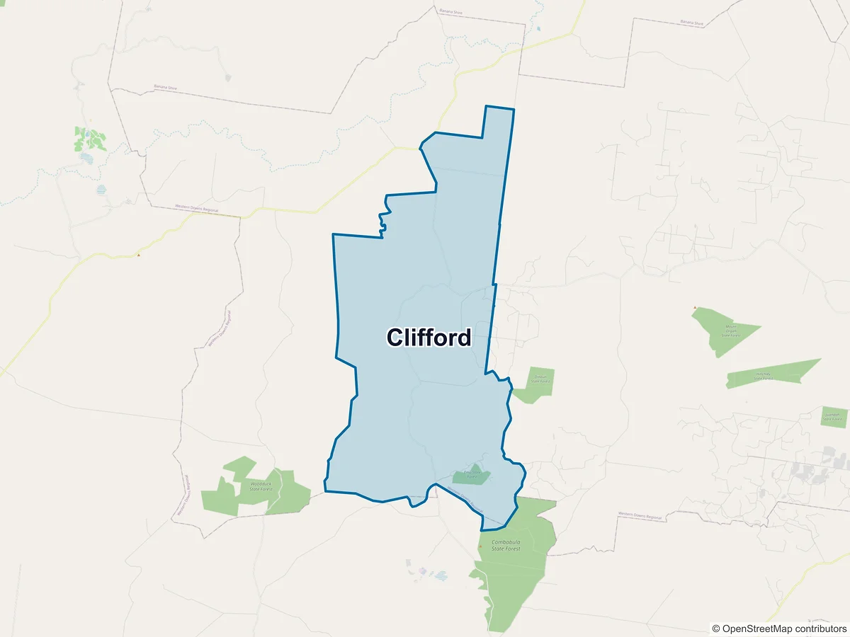Map of Clifford, QLD, Australia