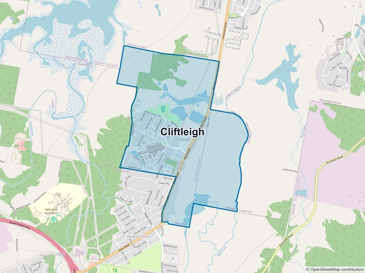 Map of Cliftleigh, NSW, Australia