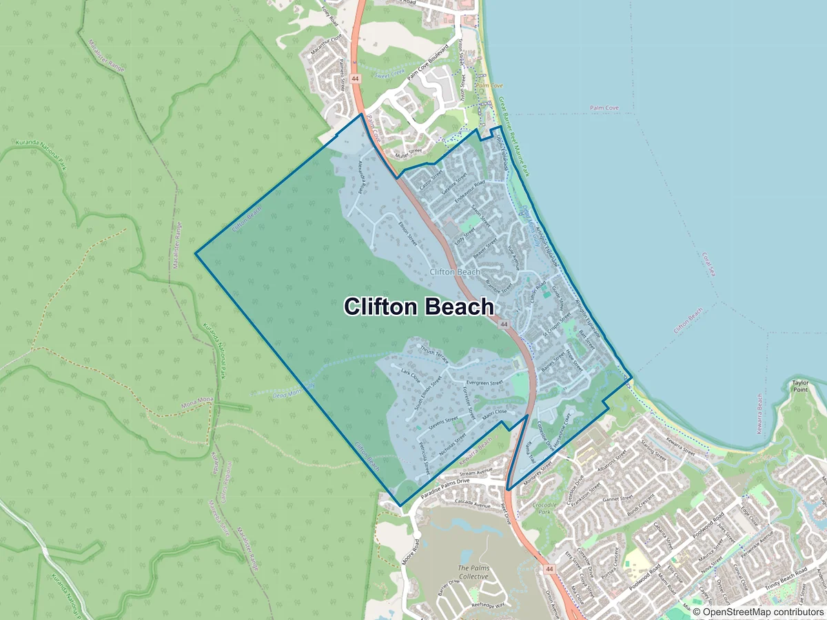 Map of Clifton Beach, QLD, Australia