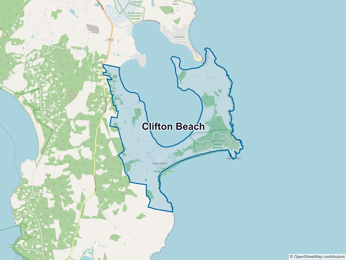 Map of Clifton Beach, TAS, Australia