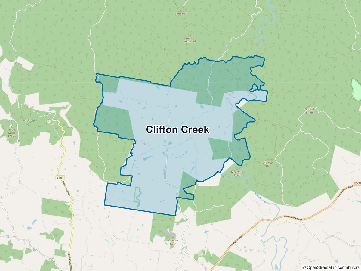 Map of Clifton Creek, VIC, Australia