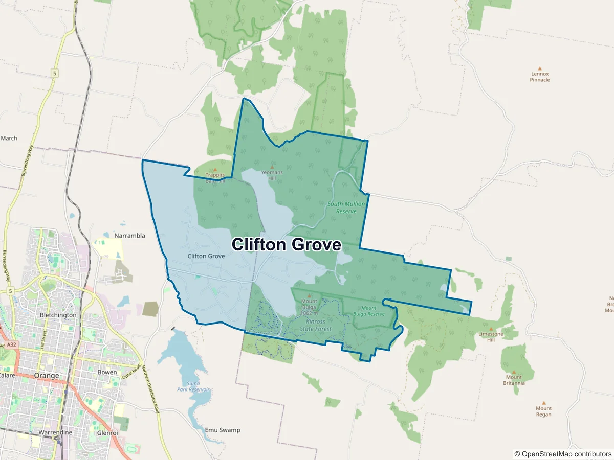 Map of Clifton Grove, NSW, Australia