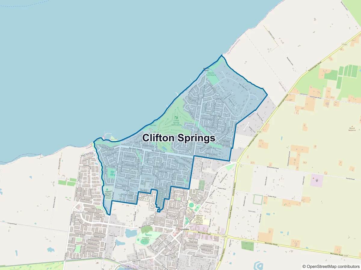 Map of Clifton Springs, VIC, Australia