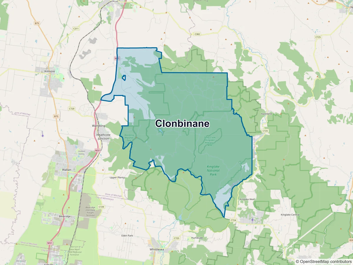 Map of Clonbinane, VIC, Australia