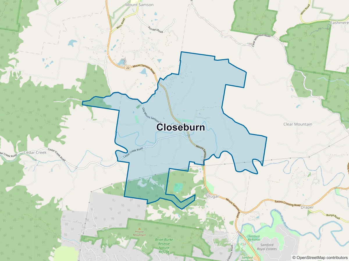 Map of Closeburn, QLD, Australia