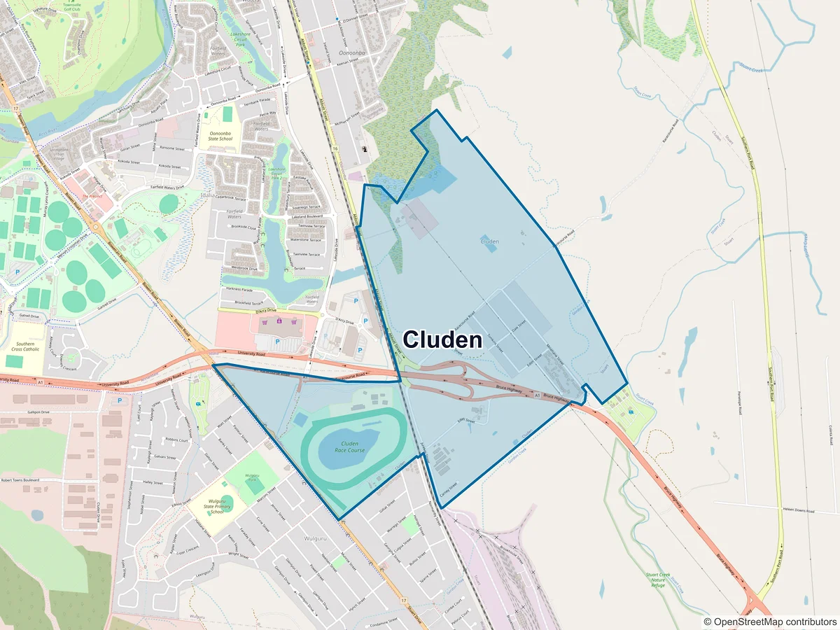 Map of Cluden, QLD, Australia