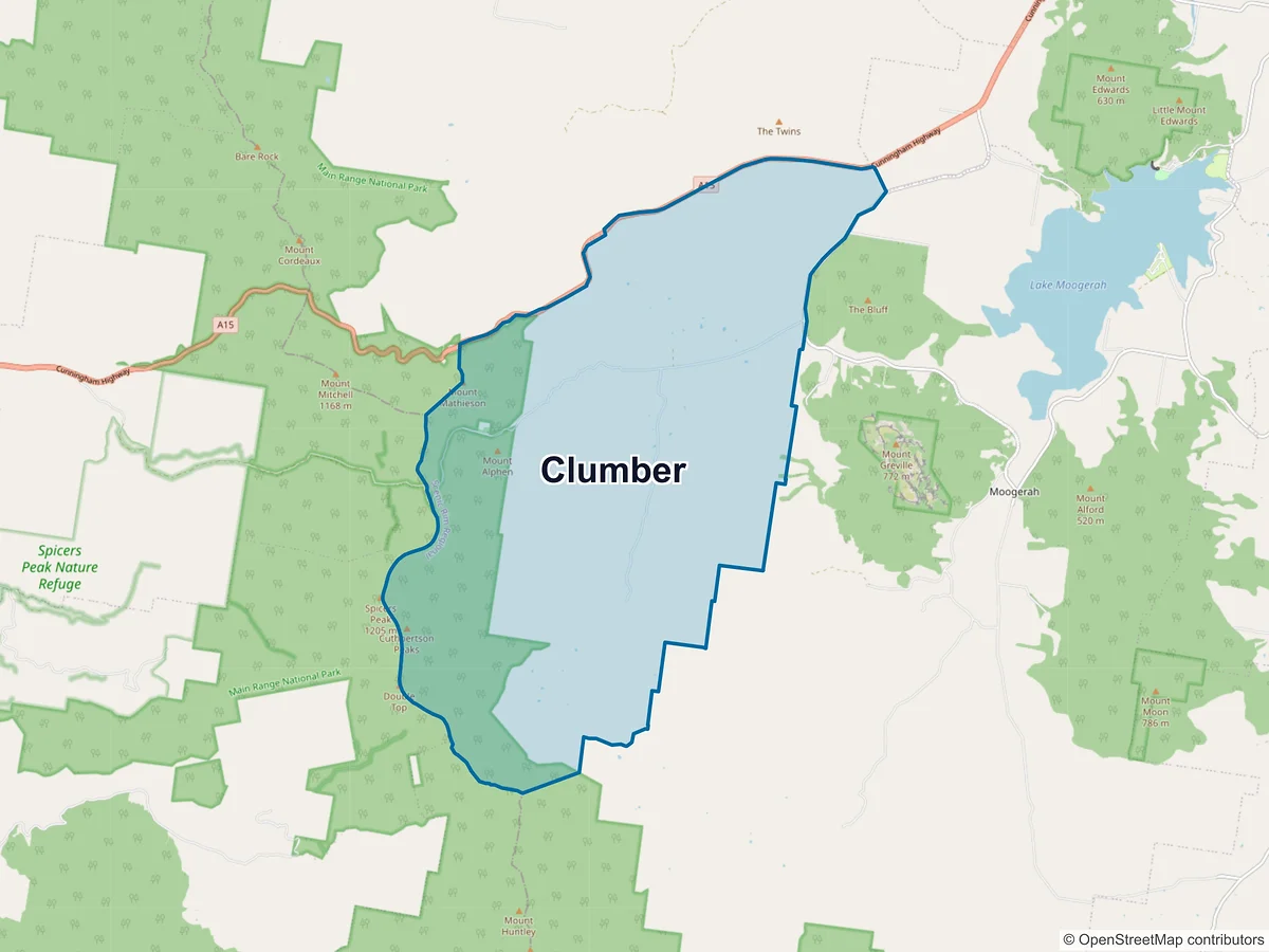 Map of Clumber, QLD, Australia