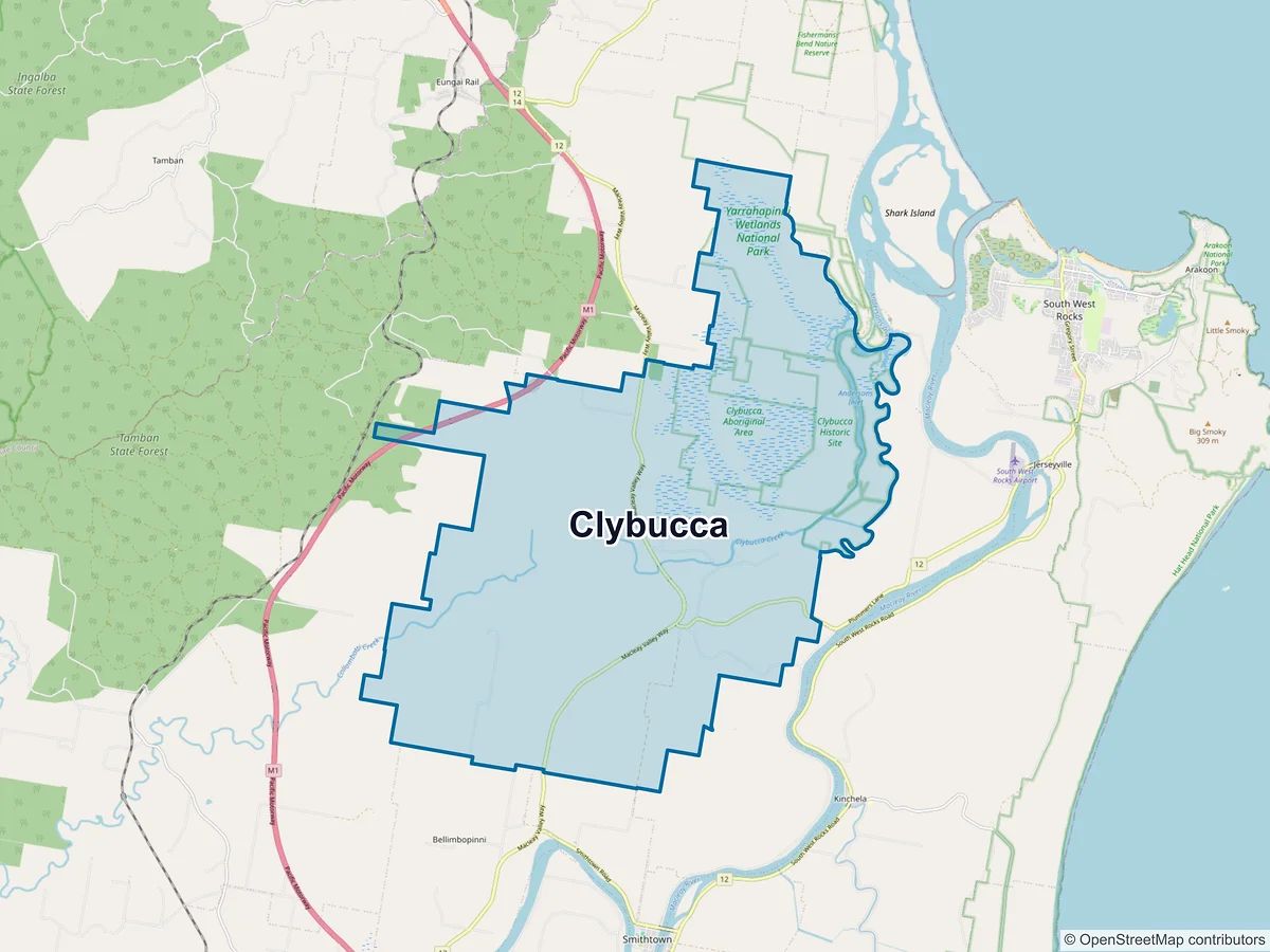 Map of Clybucca, NSW, Australia
