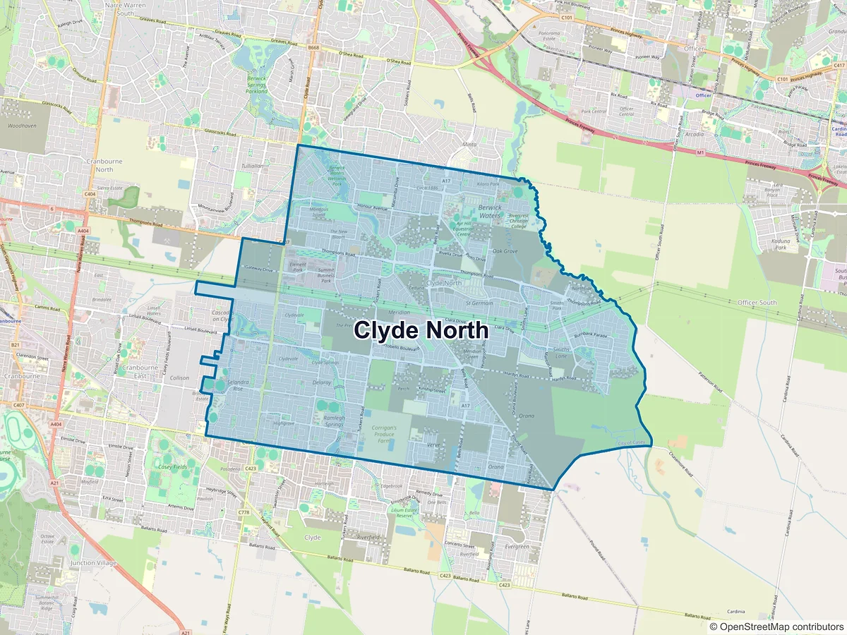 Map of Clyde North, VIC, Australia